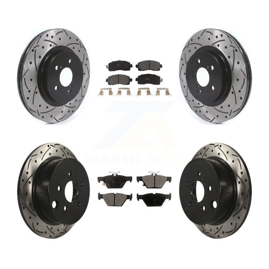 [Avant + Arrière] Kit de disque (percé rainuré revêtu) et plaquette (semi-métallique) de frein pour Subaru Crosstrek KDF-100688