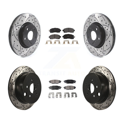 [Avant + Arrière] Kit de disque (percé rainuré revêtu) et plaquette (semi-métallique) de frein pour 2017-2021 Subaru Impreza avec 276mm Diameter Rotor KDF-100689