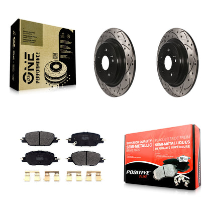 [Arrière] Kit de disque (percé rainuré revêtu) et plaquette (semi-métallique) de frein pour 2017-2022 Honda CR-V KDF-100707