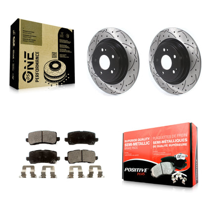 [Arrière] Kit de disque (percé rainuré revêtu) et plaquette (semi-métallique) de frein pour 2017-2020 Acura MDX KDF-100708