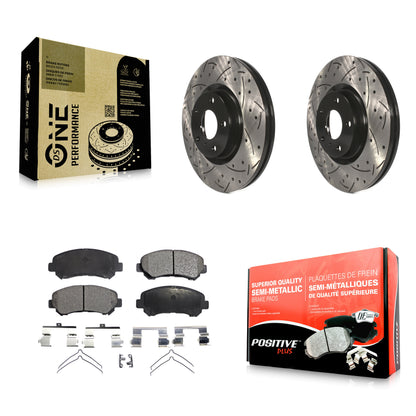 [Avant] Kit de disque (percé rainuré revêtu) et plaquette (semi-métallique) de frein pour Nissan Maxima KDF-100718