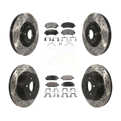 [Avant + Arrière] Kit de disque (percé rainuré revêtu) et plaquette (semi-métallique) de frein pour Nissan Maxima KDF-100723