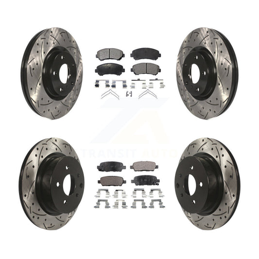 [Avant + Arrière] Kit de disque (percé rainuré revêtu) et plaquette (semi-métallique) de frein pour Nissan Maxima KDF-100723