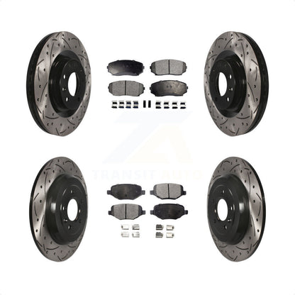 [Avant + Arrière] Kit de disque (percé rainuré revêtu) et plaquette (semi-métallique) de frein pour Ford Edge Lincoln MKX KDF-100724 par Transit Auto