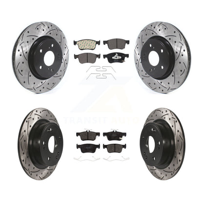 [Avant + Arrière] Kit de disque (percé rainuré revêtu) et plaquette (semi-métallique) de frein pour Honda Accord KDF-100726