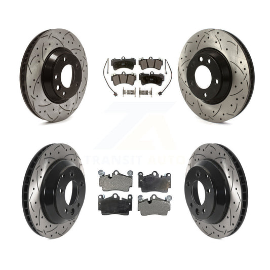 [Avant + Arrière] Kit de Disque et plaquette (semi-métallique) de frein pour Audi Q7 Volkswagen Touareg KDF-100730