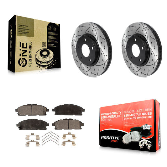 [Avant] Kit de disque (percé rainuré revêtu) et plaquette (semi-métallique) de frein pour 2011-2017 Nissan Quest KDF-100750
