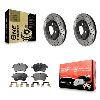 [Avant] Kit de disque (percé rainuré revêtu) et plaquette (semi-métallique) de frein pour Mini Cooper Countryman Paceman KDF-100776