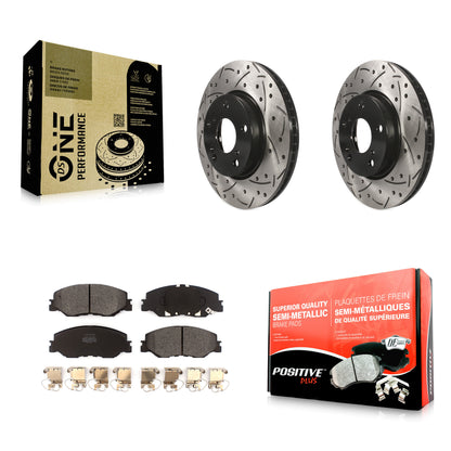 [Avant] Kit de disque (percé rainuré revêtu) et plaquette (semi-métallique) de frein pour Honda Insight Civic KDF-100781