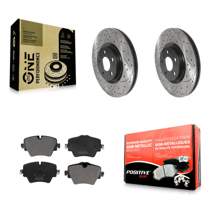 [Avant] Kit de disque (percé rainuré revêtu) et plaquette (semi-métallique) de frein pour BMW X1 Mini Cooper Countryman X2 228i xDrive Gran Coupe KDF-100783