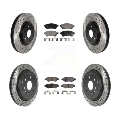 [Avant + Arrière] Kit de disque (percé rainuré revêtu) et plaquette (semi-métallique) de frein pour Cadillac SRX Saab 9-4X KDF-100784