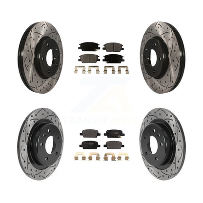 [Avant + Arrière] Kit de disque (percé rainuré revêtu) et plaquette (semi-métallique) de frein pour 2016-2020 Chevrolet Malibu avec Manual Parking KDF-100788