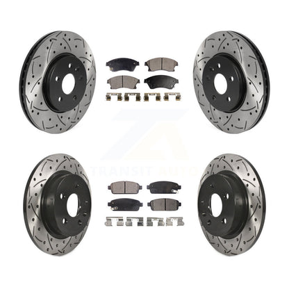 [Avant + Arrière] Kit de disque (percé rainuré revêtu) et plaquette (semi-métallique) de frein pour Chevrolet Buick Encore Trax Sonic KDF-100789