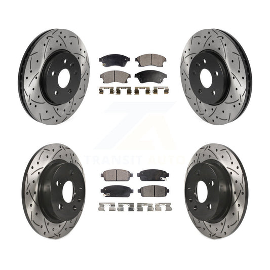 [Avant + Arrière] Kit de disque (percé rainuré revêtu) et plaquette (semi-métallique) de frein pour Chevrolet Buick Encore Trax Sonic KDF-100789