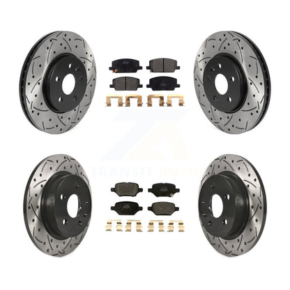 [Avant + Arrière] Kit de disque (percé rainuré revêtu) et plaquette (semi-métallique) de frein pour Chevrolet Trax Buick Encore KDF-100790