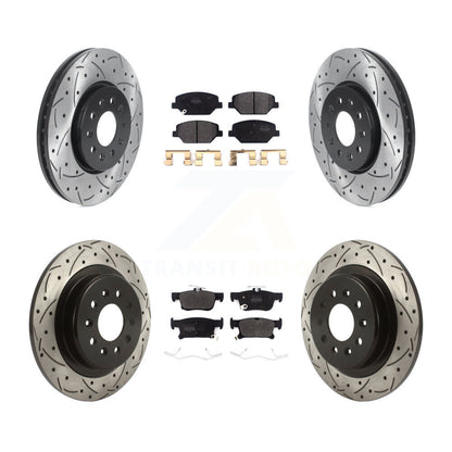 [Avant + Arrière] Kit de disque (percé rainuré revêtu) et plaquette (semi-métallique) de frein pour 2016-2018 Buick Envision avec 315mm Diameter Rotor KDF-100793