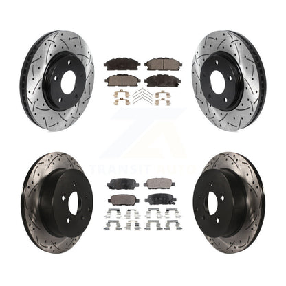 [Avant + Arrière] Kit de disque (percé rainuré revêtu) et plaquette (semi-métallique) de frein pour 2011-2017 Nissan Quest KDF-100806