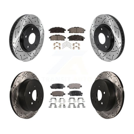 [Avant + Arrière] Kit de disque (percé rainuré revêtu) et plaquette (semi-métallique) de frein pour 2011-2017 Nissan Quest KDF-100806