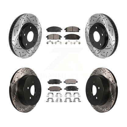 [Avant + Arrière] Kit de disque (percé rainuré revêtu) et plaquette (semi-métallique) de frein pour 2004-2009 Nissan Quest KDF-100808
