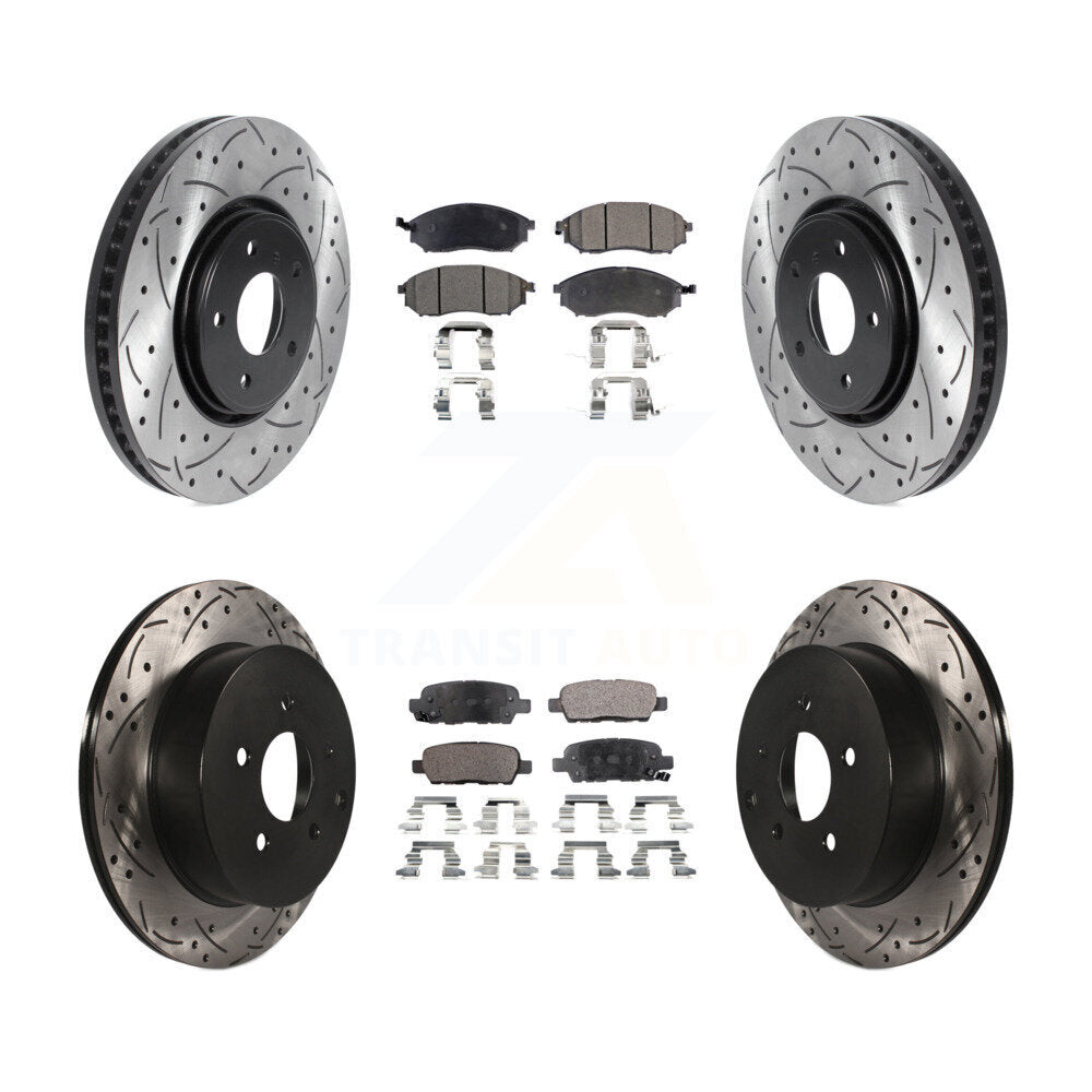 [Avant + Arrière] Kit de disque (percé rainuré revêtu) et plaquette (semi-métallique) de frein pour Infiniti FX35 FX37 QX70 FX45 INFINITI KDF-100817
