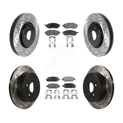 [Avant + Arrière] Kit de disque (percé rainuré revêtu) et plaquette (semi-métallique) de frein pour Infiniti FX35 FX37 QX70 FX45 INFINITI KDF-100817