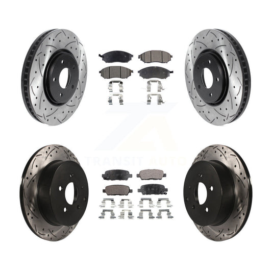 [Avant + Arrière] Kit de disque (percé rainuré revêtu) et plaquette (semi-métallique) de frein pour Infiniti FX35 FX37 QX70 FX45 INFINITI KDF-100817