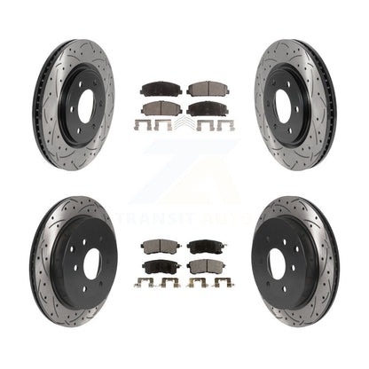 [Avant + Arrière] Kit de disque (percé rainuré revêtu) et plaquette (semi-métallique) de frein pour INFINITI Nissan Armada QX80 QX56 KDF-100821