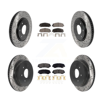 [Avant + Arrière] Kit de disque (percé rainuré revêtu) et plaquette (semi-métallique) de frein pour 2017-2023 Nissan TITAN KDF-100822