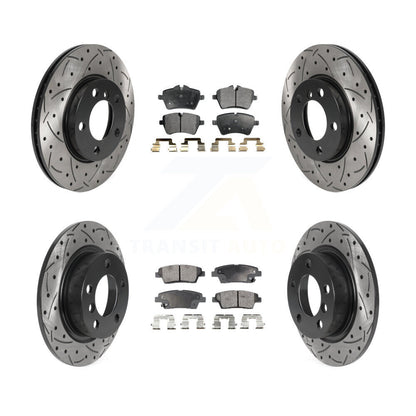 [Avant + Arrière] Kit de disque (percé rainuré revêtu) et plaquette (semi-métallique) de frein pour Mini Cooper Countryman Paceman Base KDF-100853