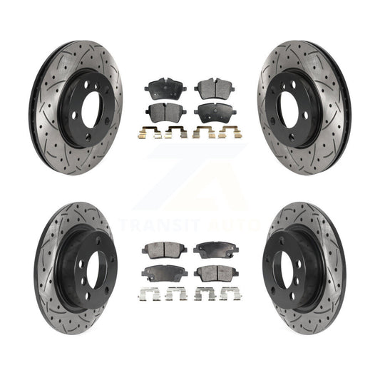 [Avant + Arrière] Kit de disque (percé rainuré revêtu) et plaquette (semi-métallique) de frein pour Mini Cooper Countryman Paceman Base KDF-100853