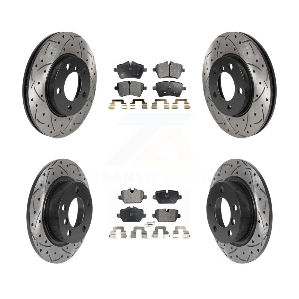 [Avant + Arrière] Kit de disque (percé rainuré revêtu) et plaquette (semi-métallique) de frein pour Mini Cooper Countryman Paceman KDF-100854