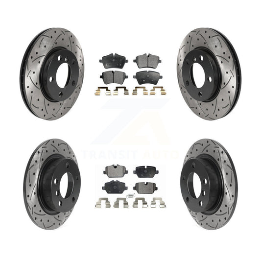[Avant + Arrière] Kit de disque (percé rainuré revêtu) et plaquette (semi-métallique) de frein pour Mini Cooper Countryman Paceman KDF-100854