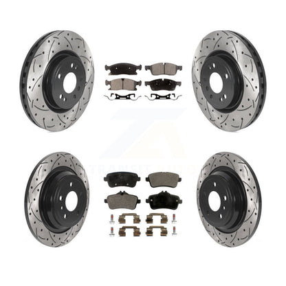 [Avant + Arrière] Kit de disque (percé rainuré revêtu) et plaquette (semi-métallique) de frein pour Mercedes-Benz ML350 GLE350 ML250 GLE300d KDF-100856