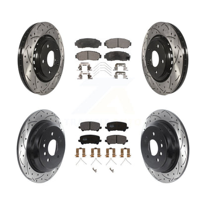 [Avant + Arrière] Kit de disque (percé rainuré revêtu) et plaquette (semi-métallique) de frein pour 2019-2022 Honda Passport KDF-100857