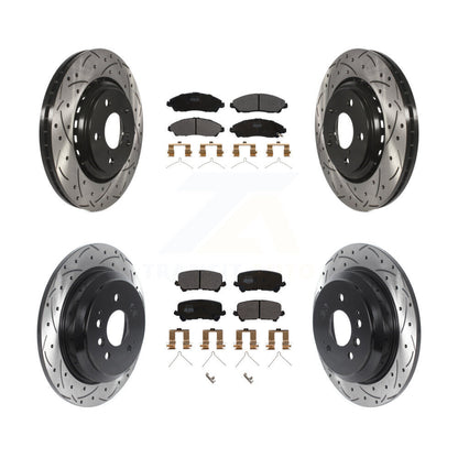 [Avant + Arrière] Kit de disque (percé rainuré revêtu) et plaquette (semi-métallique) de frein pour Honda Pilot Ridgeline KDF-100858