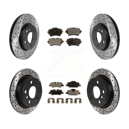 [Avant + Arrière] Kit de disque (percé rainuré revêtu) et plaquette (semi-métallique) de frein pour Mini Cooper KDF-100861