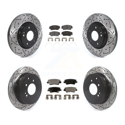 [Avant + Arrière] Kit de disque (percé rainuré revêtu) et plaquette (semi-métallique) de frein pour Hyundai Tucson Kia Sportage KDF-100867
