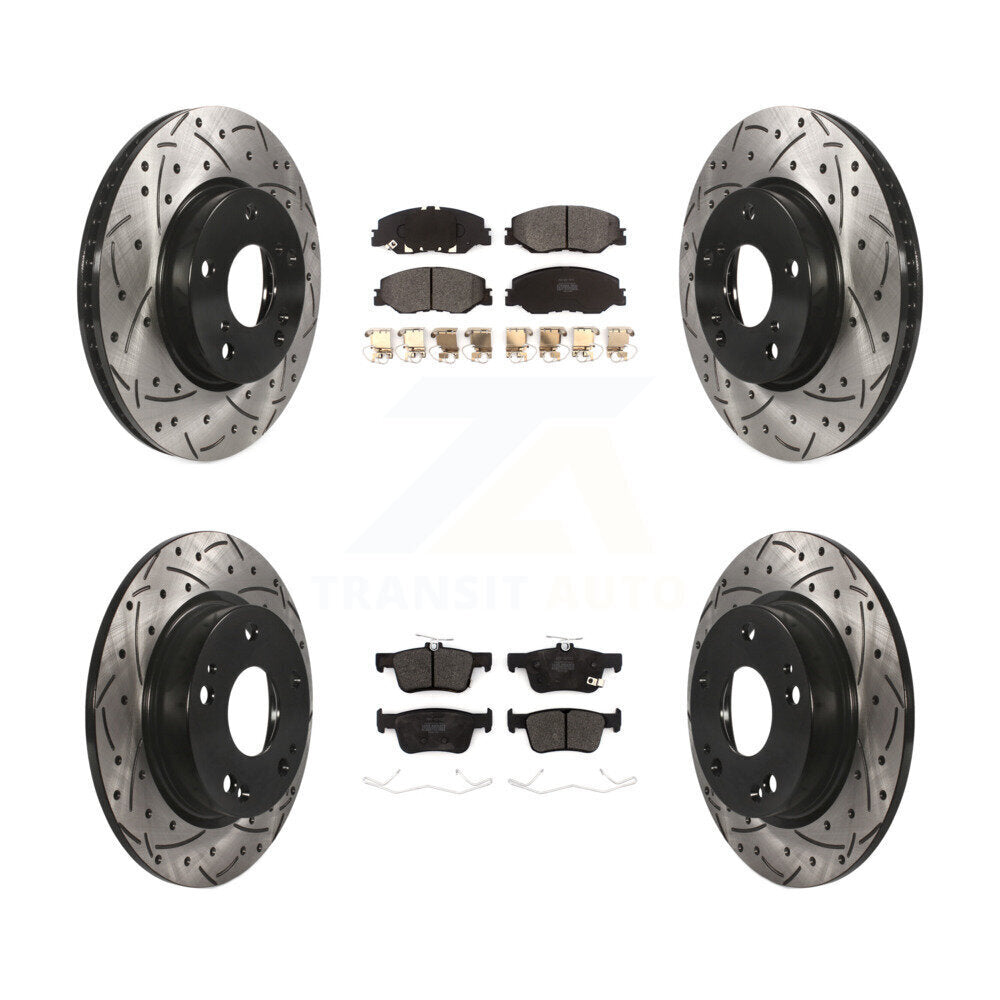 [Avant + Arrière] Kit de disque (percé rainuré revêtu) et plaquette (semi-métallique) de frein pour 2019-2022 Honda Insight KDF-100868