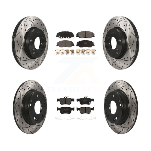 [Avant + Arrière] Kit de disque (percé rainuré revêtu) et plaquette (semi-métallique) de frein pour 2019-2022 Honda Insight KDF-100868