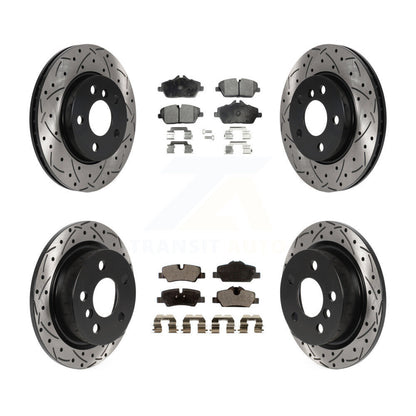 [Avant + Arrière] Kit de disque (percé rainuré revêtu) et plaquette (semi-métallique) de frein pour Mini Cooper KDF-100869