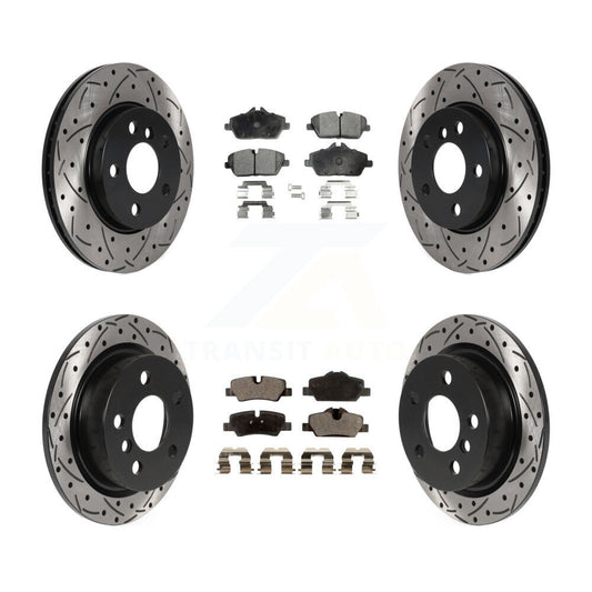 [Avant + Arrière] Kit de disque (percé rainuré revêtu) et plaquette (semi-métallique) de frein pour Mini Cooper KDF-100869