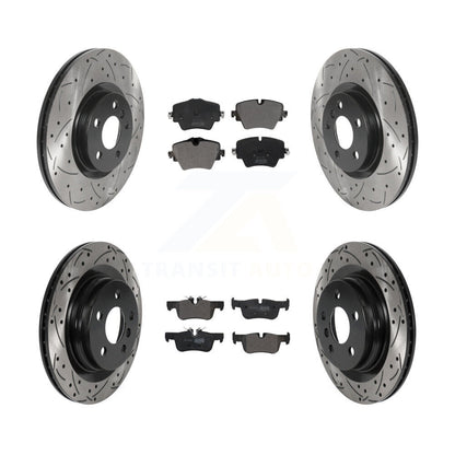 [Avant + Arrière] Kit de disque (percé rainuré revêtu) et plaquette (semi-métallique) de frein pour BMW X1 Mini Cooper Countryman X2 228i xDrive Gran Coupe KDF-100870