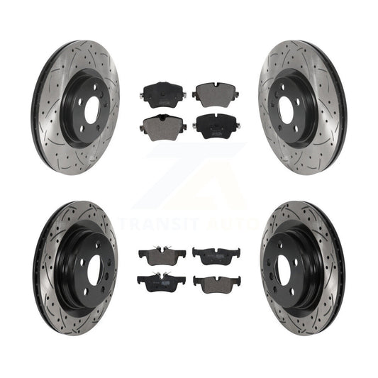 [Avant + Arrière] Kit de disque (percé rainuré revêtu) et plaquette (semi-métallique) de frein pour BMW X1 Mini Cooper Countryman X2 228i xDrive Gran Coupe KDF-100870