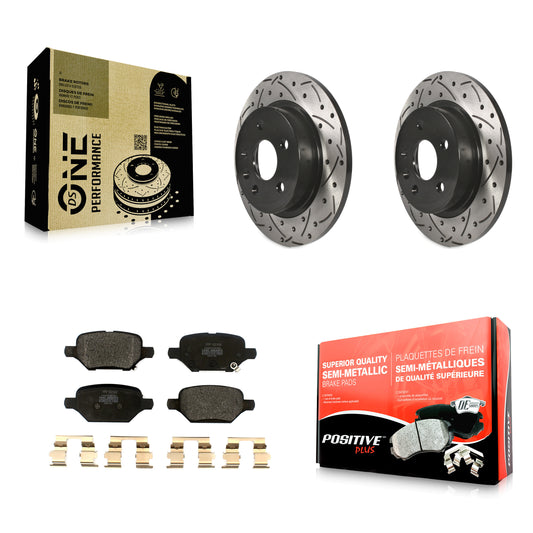 [Arrière] Kit de disque (percé rainuré revêtu) et plaquette (semi-métallique) de frein pour 2018-2022 Chevrolet Trax Buick Encore KDF-100872