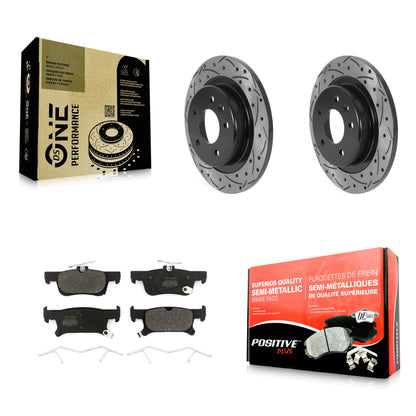 [Arrière] Kit de disque (percé rainuré revêtu) et plaquette (semi-métallique) de frein pour 2016-2019 Buick Envision avec 288mm Diameter Rotor KDF-100877