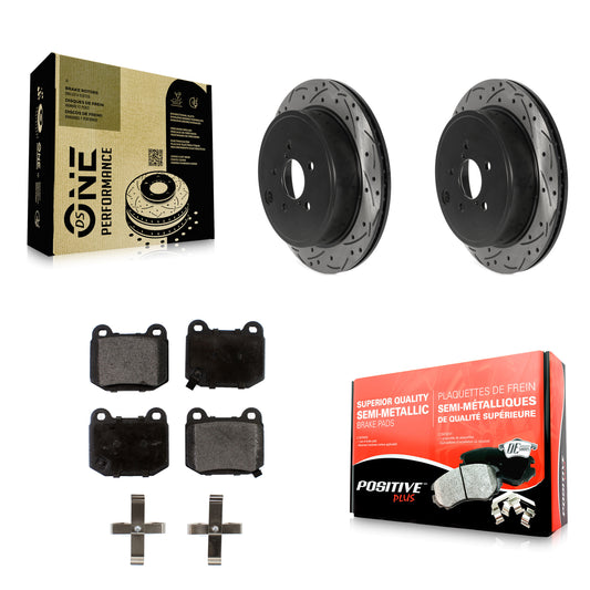 [Arrière] Kit de disque (percé rainuré revêtu) et plaquette (semi-métallique) de frein pour Subaru BRZ Toyota 86 KDF-100906