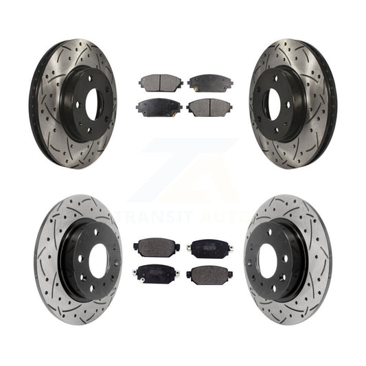 [Avant + Arrière] Kit de disque (percé rainuré revêtu) et plaquette (semi-métallique) de frein pour 2019-2021 Mazda CX-3 FWD KDF-100941