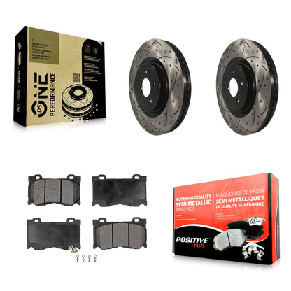 [Avant] Kit de disque (percé rainuré revêtu) et plaquette (semi-métallique) de frein pour INFINITI G37 Q50 Nissan 370Z Q60 M37 Q70 Q70L QX70 M56 FX50 Z KDF-100944