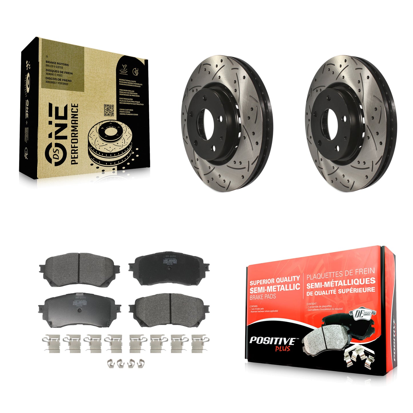 [Avant] Kit de disque (percé rainuré revêtu) et plaquette (semi-métallique) de frein pour 2019-2021 Mazda 6 Naturally Aspirated KDF-100948