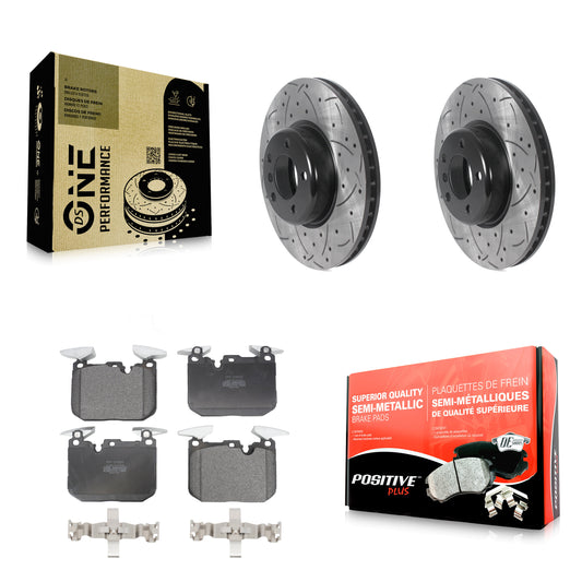 [Avant] Kit de disque (percé rainuré revêtu) et plaquette (semi-métallique) de frein pour BMW 328i 428i 330i xDrive 335i Gran Coupe 228i 440i 340i M240i 435i 230i ActiveHybrid 3 GT KDF-100953